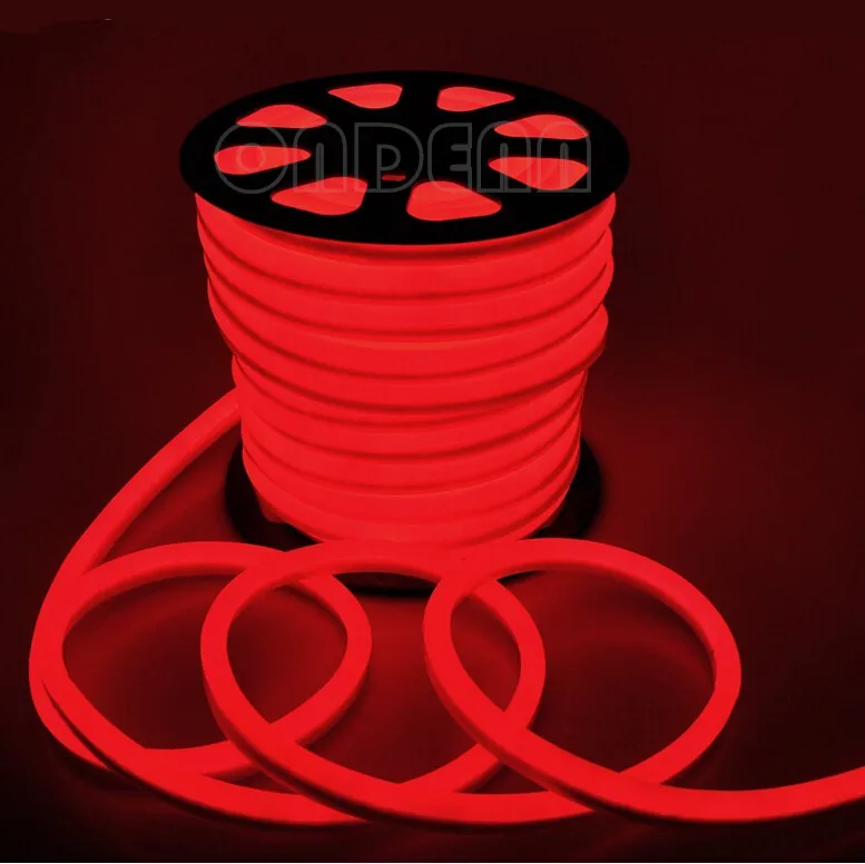 10m/roll LED Flex Neon Light IP68 2 wires With 80led/m AC110V 220V Red