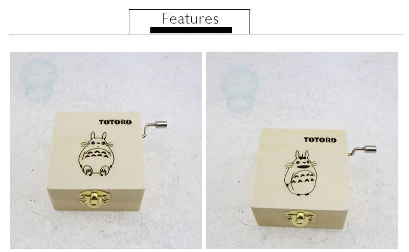 Деревянная музыкальная шкатулка из мультфильма Тоторо, музыкальные коробки из аниме, музыкальные коробки с рукояткой, музыкальные коробки для рождества, дня рождения, студентов, креативные подарки, детские игрушки