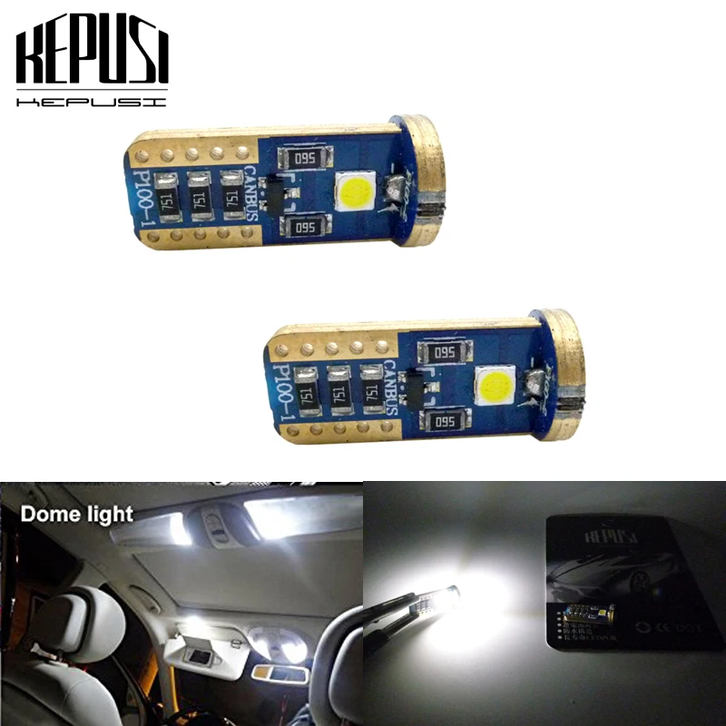 

2x Canbus LED T10 W5W SMD Car LED Light Interior Lamp Bulb White For honda accord civic2008 jazz city fit volvo s40 v50 XC60