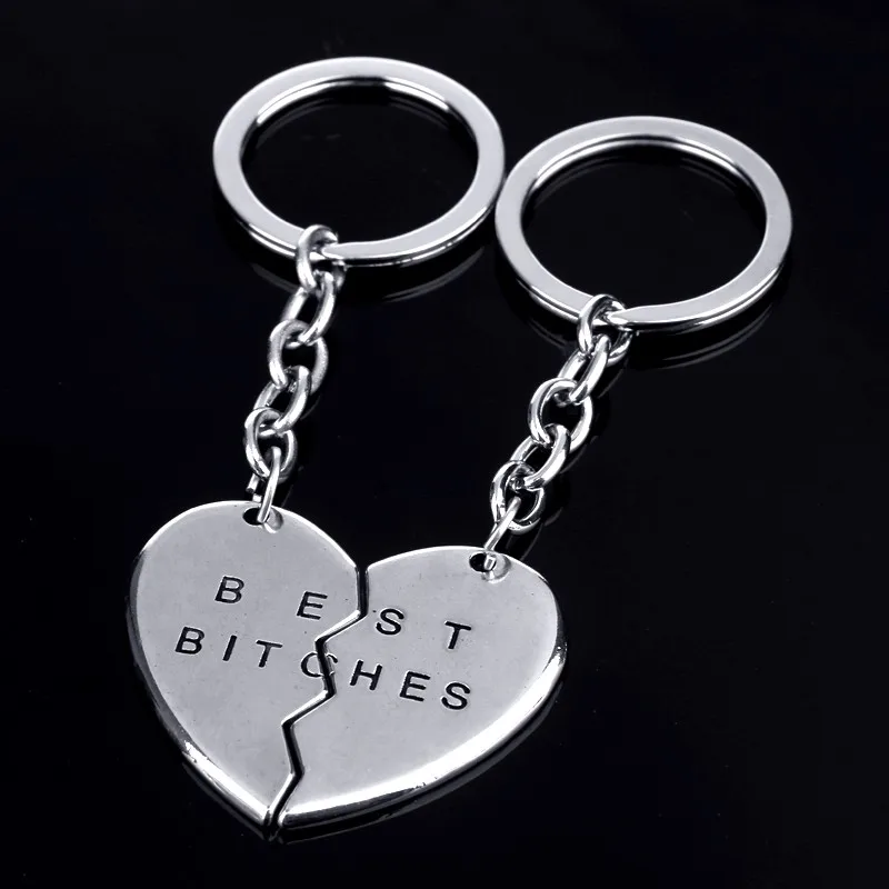 

2PC/Set Best Friends BFF Key Holder Broken Heart Keychain Gifts Friend Key Chain Key Ring Women Men Jewelry Friendship Keyring