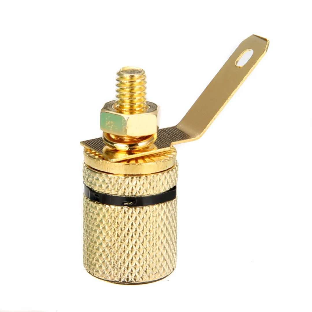 10pcs Gold Plated Audio Connector Terminal Mayitr Binding Post Speaker Amplifier 4mm Dia. Banana Plug Jack 25*11mm
