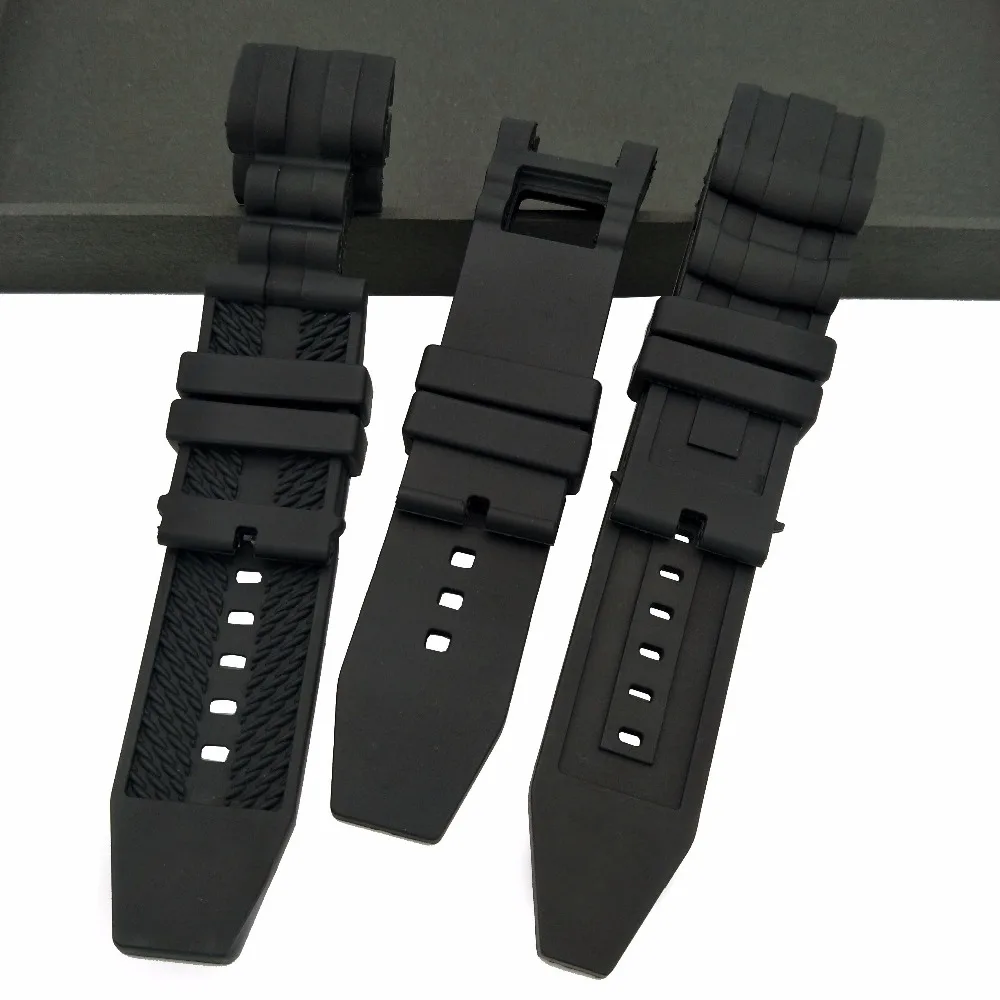 24mm 26mm Nature Rubber Silicone Waterproof Watchband Watch Band Strap