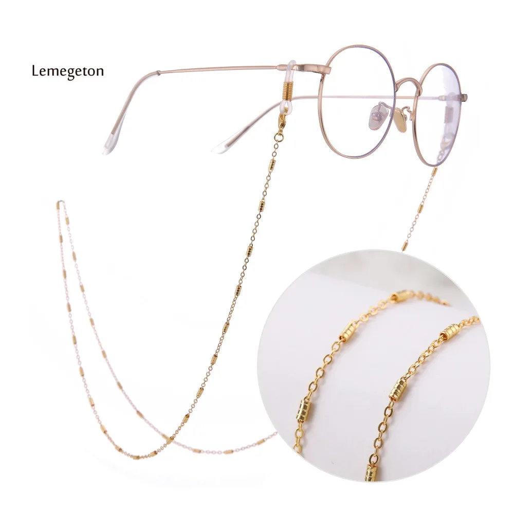 

Lemegeton 78cm Sunglasses Lanyard Strap Necklace Metal Cylindrical glasses chain For Women Reading Eyeglasses Accessories