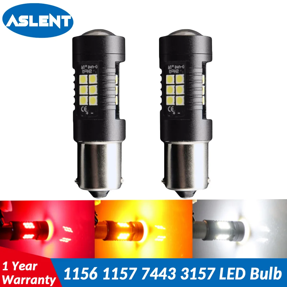 2 шт. 1156 BA15S P21W 1157 BAY15D P21/5 Вт T20 7443 W21/5 светодиодный лампы T25 3157 p27/7 автомобильный