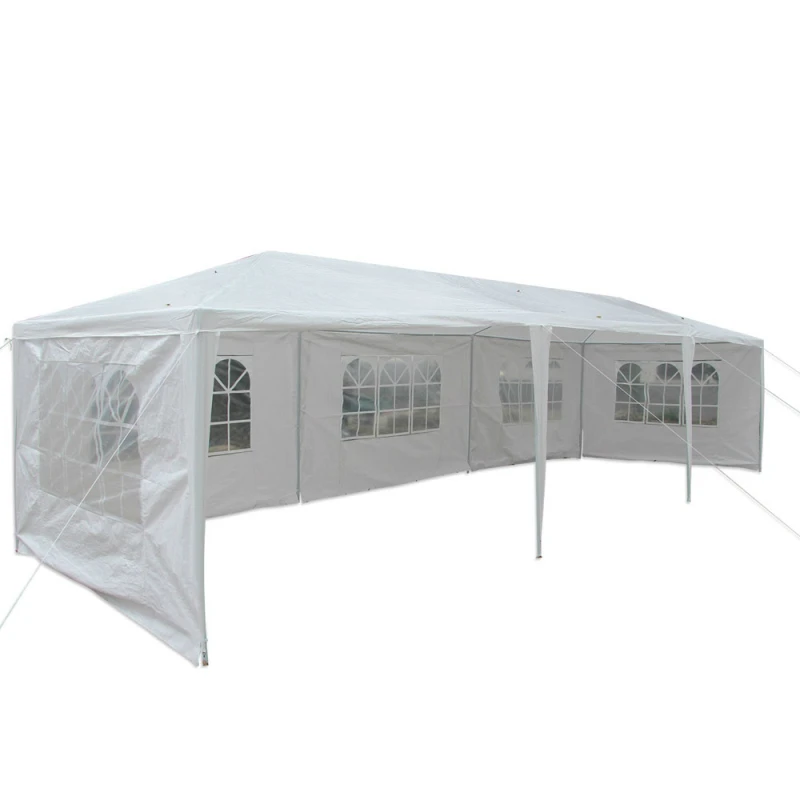 

10'x 30' Tent Easy Pop Up Canopy Camping Folding Gazebo Outdoor Wedding Party Tent Gazebo w/ 5 Removable Sidewalls - US Stock