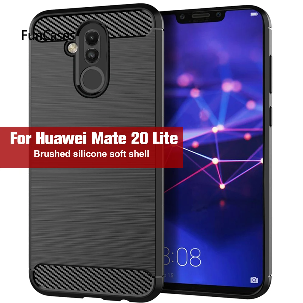 Чехол для телефона huawei P20 Lite силиконовый чехол мягкий углеродного волокна крышка