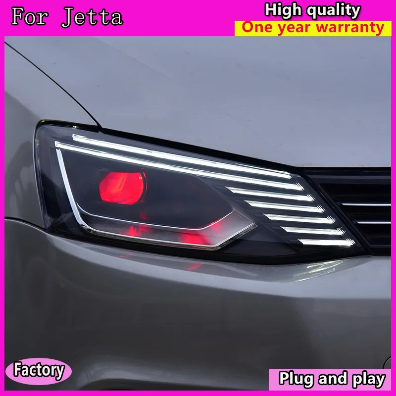 

Car Styling For new VW Jetta 2011-2017 LED headlight LED DRL+dynamic turn signal+led high beam low beam HID bi-Xenon lens