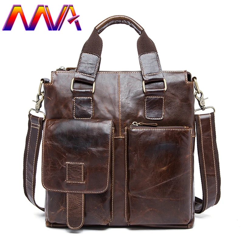 

MVA Hot sale cow leather men messengers bag with 100% genuine leather men veritcal shoulder bag men crossbody bag men handbag