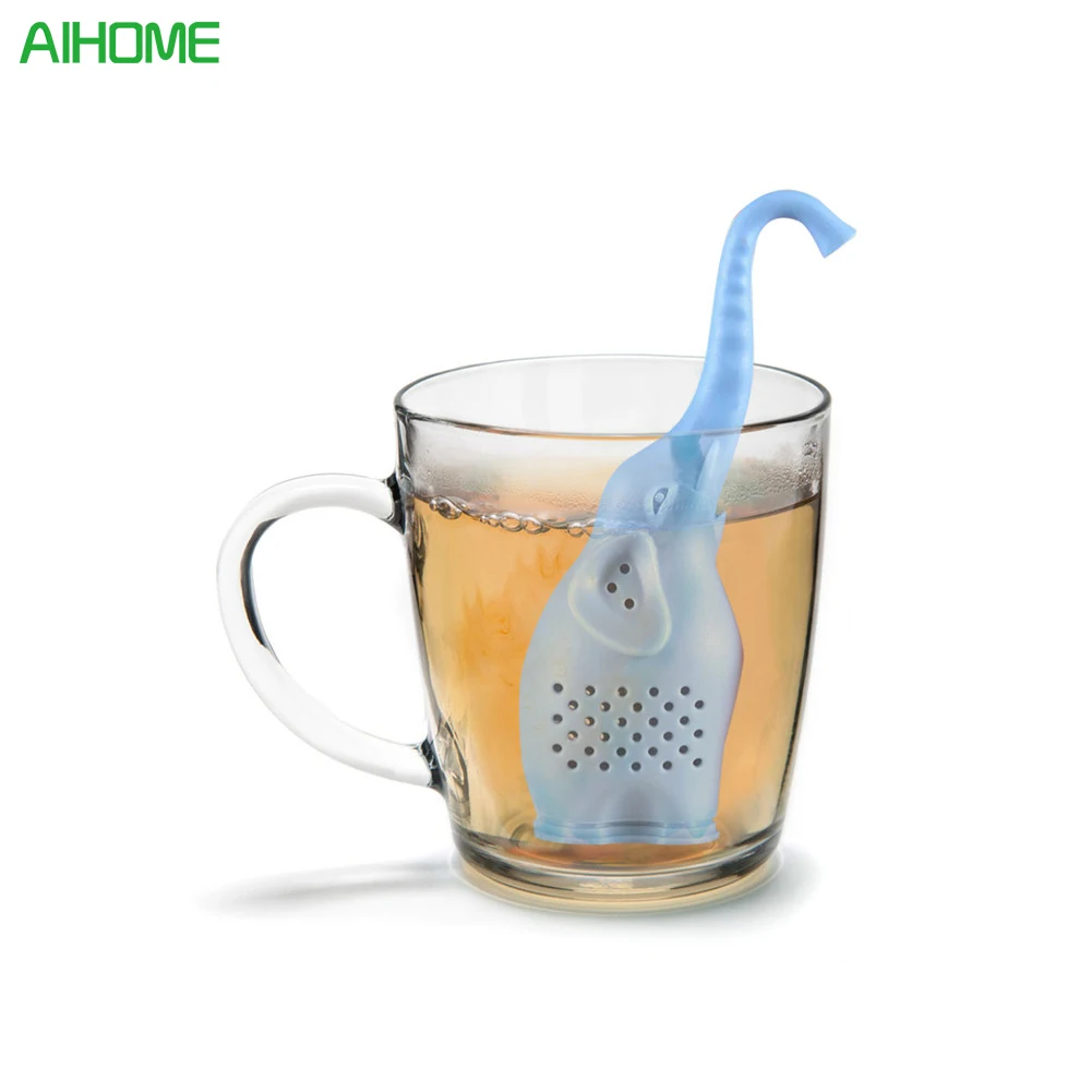 1pcs Cute Small Elephant Tea Strainer Silicone Animal loose leaf Tea