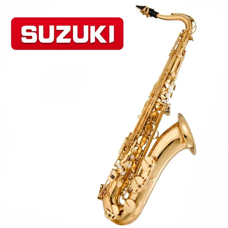 High Quality Japanese Suzuki B flat Musical Instrument Tenor saxophone Lacquer gold Saxophone