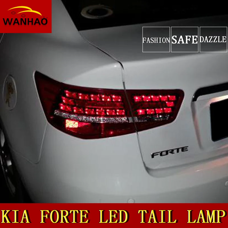 

Car Styling KSEGA 1Set 4pcs Forte LED Tail Lamp Red Smoke 2009 2010 2011 2012 LED Rear Lights for Forte New Arrival LED lighting