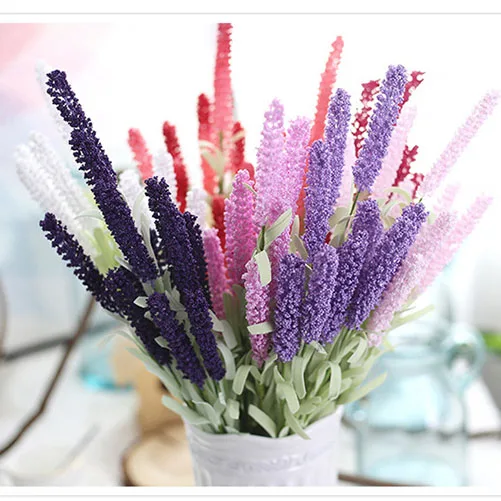 

12 Heads Artificial Flowers Lavander Bouquet Home Wedding Party Decoration