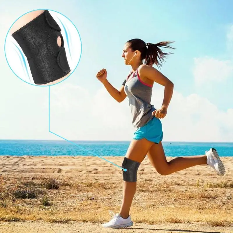 

1pc Adjustable Sports Knee pad Elastic Knee Support Brace Breathable Patella Knee Pads Hole Safety Guard Strap For Running