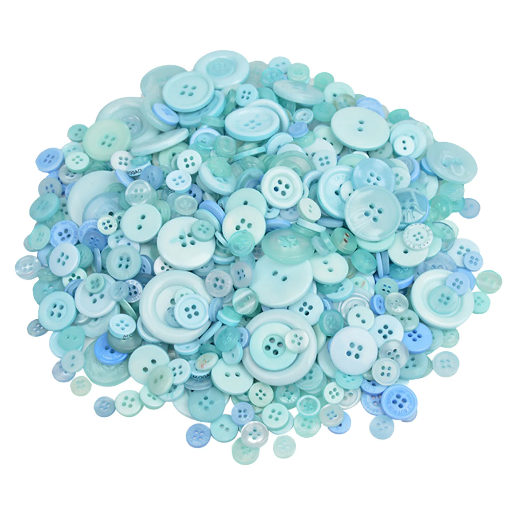 600pcs Lake Blue Round Resin Buttons 2 Holes 4 Holes Fit Sewing And