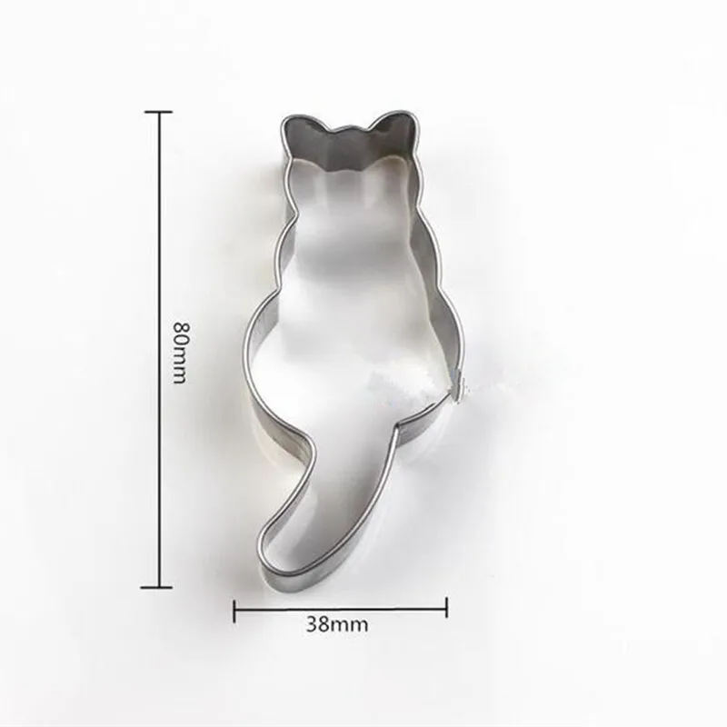 5pcs/set Stainless Steel Cookie Cutter Cute Cat Shape Fondant Biscuits Tools Sugar Craft Bakery Bakeware