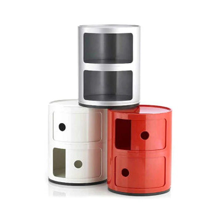 

Ferreiri Componibili Storage Unit 2 Round Modern Multi Function Storage Cabinet Living Room Bedside Cabinet ABS