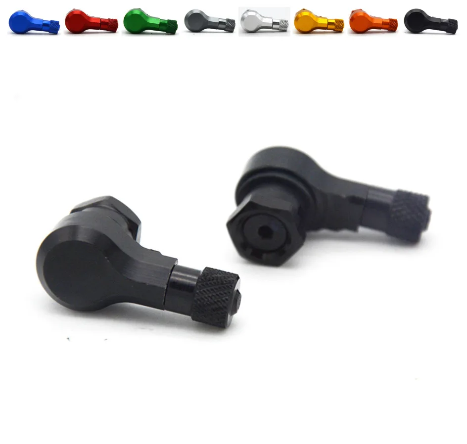 

2pcs 11.3mm Universal Motorcycle Aluminum Wheels Tire Valve Stems Caps 90 Degree