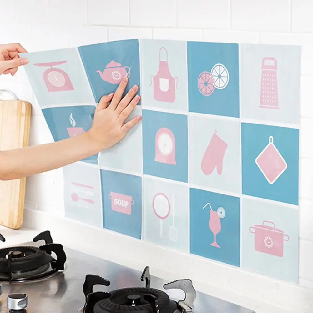 

75x45cm Kitchen Waterproof Self Adhesive Cooking Stove Anti Oil Wall Sticker