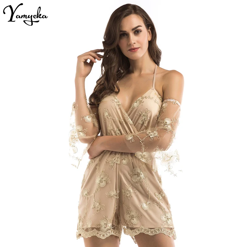 2018 Sexy Off The Shoulder Women Jumpsuit Romper Short Playsuits Lace Up Backless Summer Beach Club Party Bodysuit Overalls