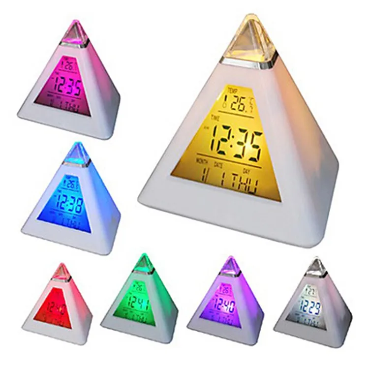 

2014 New Modern Digital LCD Screen Mini Desktop 7 Color LED Projector Alarm Clock with Backlight+Calendar+Temperature