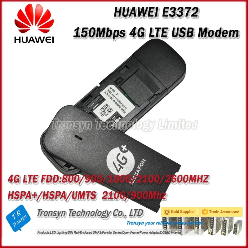 Новое поступление оригинальный разблокировать HUAWEI E3372 150 Мбит/с 4 г LTE USB модем с двойной телевизионные антенны порты и разъёмы Поддержка Все