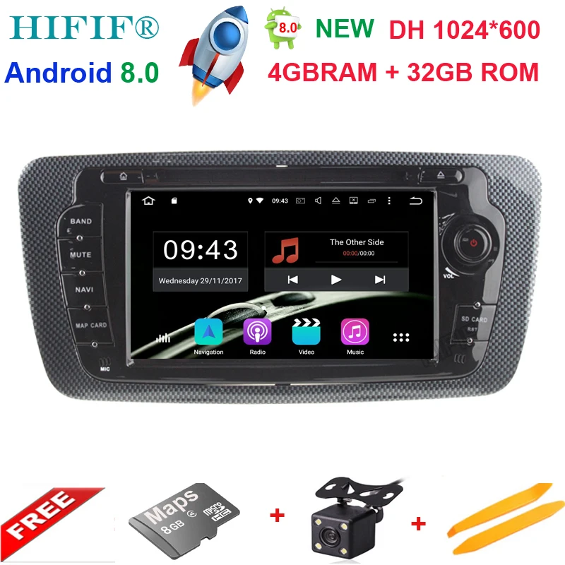 Octa Core 2 Din Android 8,0 автомобильный DVD gps-навигация Авторадио для Seat Ibiza 2009 2010 2011 2012 2013 4 Гб Оперативная память 32 GB Встроенная память бесплатная