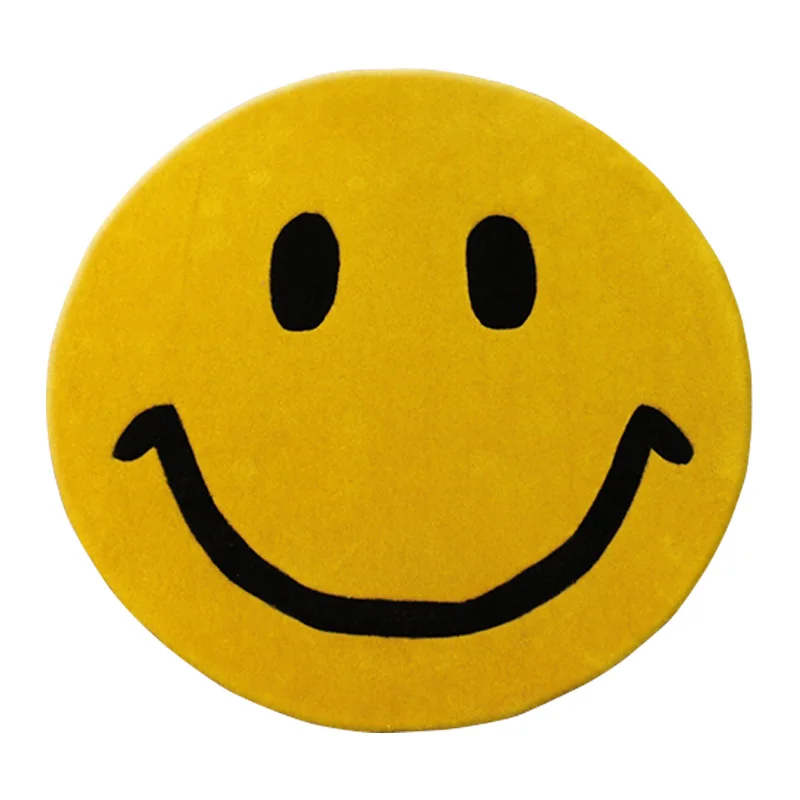 

WINLIFE Cartoon Style Carpets Smile Pattern Thick Rugs Emoji Mats Anti-Silp Rugs For Living Room/Bedroom/Yoga Play