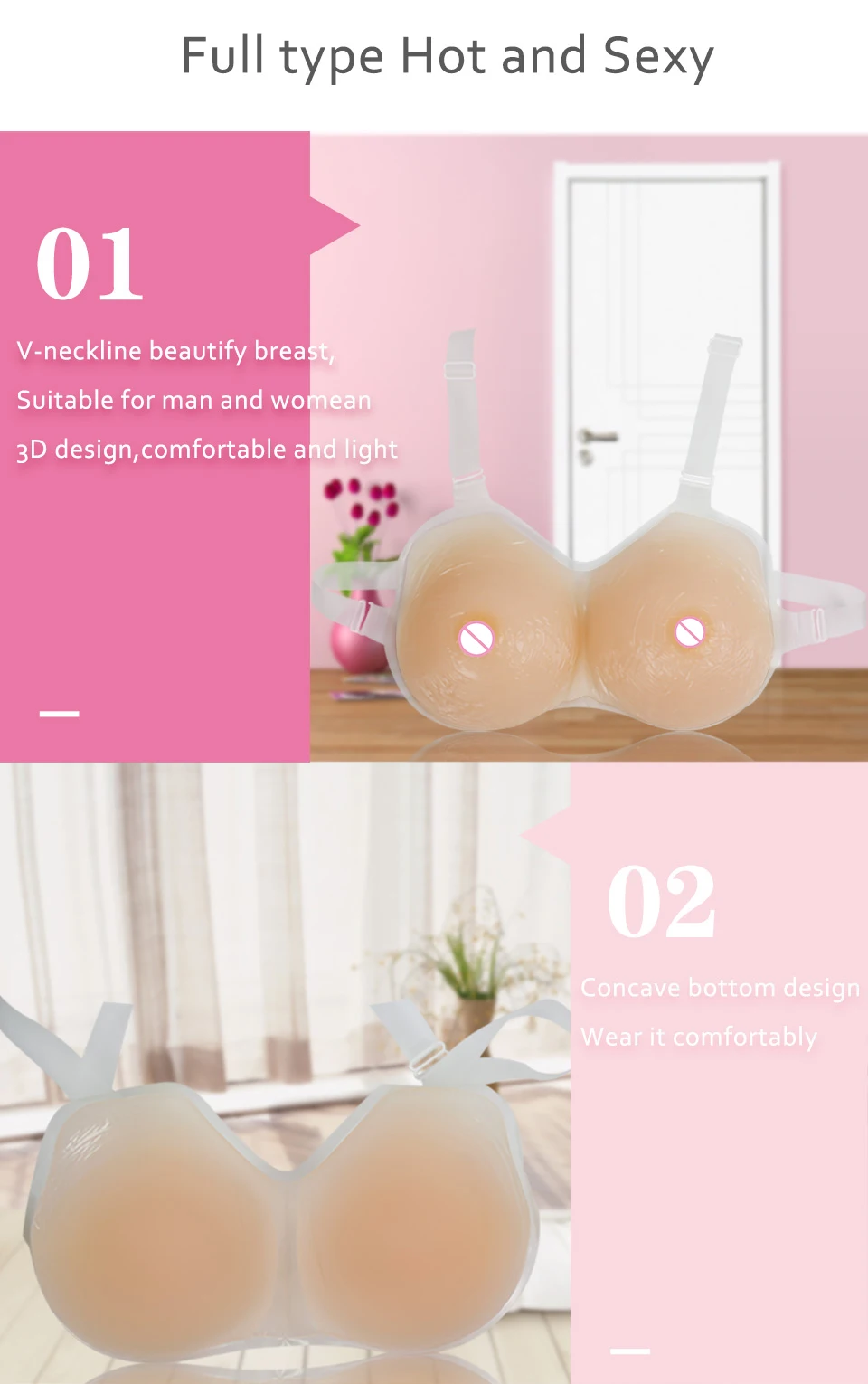 Komaynaly Strap-on 1000 gram Silicone Breast Form Prosthesis Fake Boobs Fake Breast Enhancer for CrossdresserCosplayMastectomy (4)