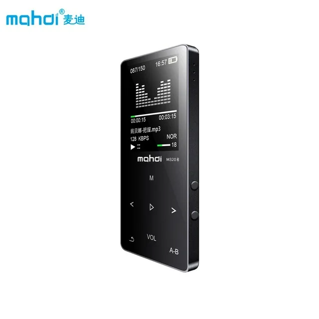 Bluetooth MP4 плеер 8 Гб Сенсорный экран FM радио воспроизводитель MP4 Динамик плеер рекордер Наушники металлический музыкальный плеер без потерь - Цвет: Black