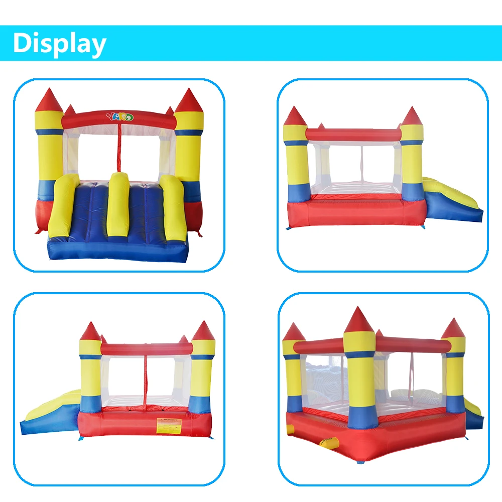 Patio PVC trampolín inflable castillo inflable niños seguro suave con soplador doble toboganes casa inflable trampolín - 2