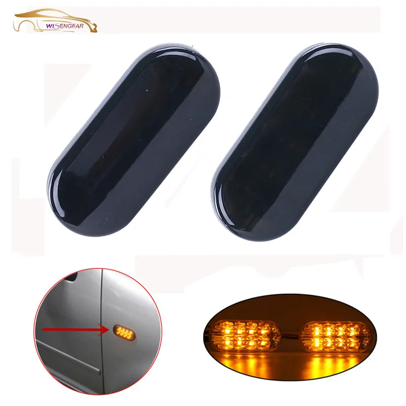 Left Right Side Marker Amber Turn Signal Light LED Lamp Black Lens For VW Jetta Bora Golf 4 MK4 Passat B5 B5.5 / ^ | Автомобили и