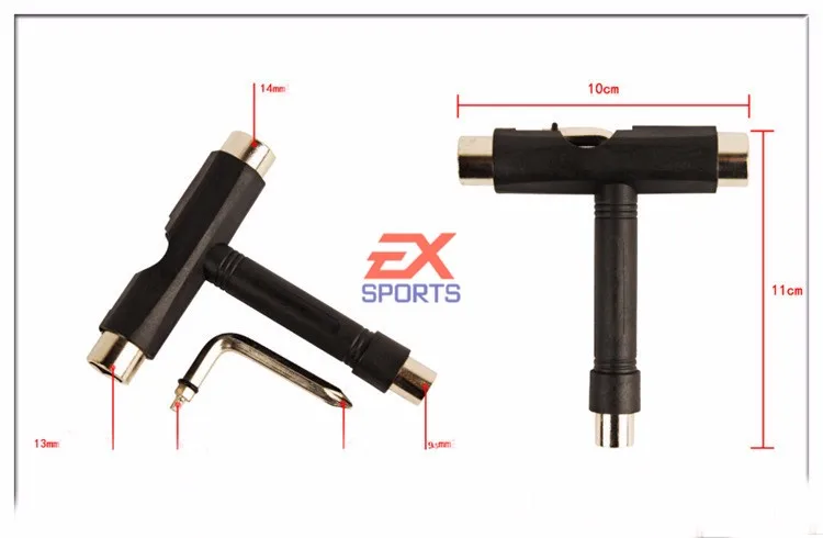 Roller Skate Skateboard Scooter Longboard 5-Way T Skate Board ATB Tool+Allen Key (8)