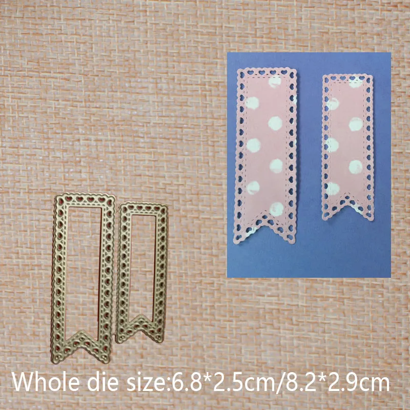 

Bookmark Tag Metal Cutting Dies for Card Making Label Craft Album Embossing Stencil 68*25/82*29 mm