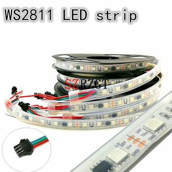 

WS2811 5050 RGB LED Strip 1m/5M 150 300Leds Individual Addressable DC12V White/Black PCB, 2811 led strip Addressable Digital