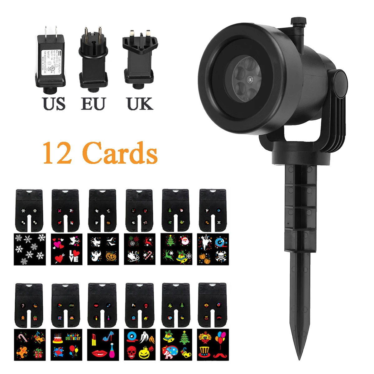 

LED RGB Laser Stage Light 12 Patterns Outdoor Landscape Garden Projector Moving Laser Stage Light for DJ Disco Christmas Party