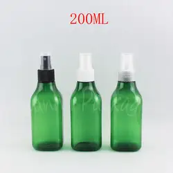 200 мл зеленая квадратная пластиковая бутылка, 200CC пустой косметический контейнер, тонер/флакон для духов (30 шт./лот)