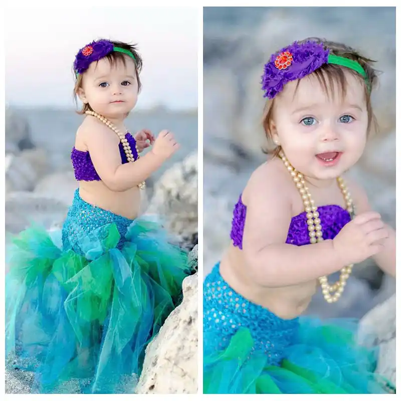 Vestido De Tutu De Halloween Para Ninas Vestido De Tutu De La Sirenita Ariel Disfraz De Princesa De Dibujos Animados Vestido De Baile De Tul Halloween Tutu Vestido De Trajela Muchacha De Princesa