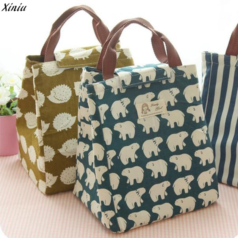

2019 Waterproof Lunch Bag for Women kids Men Cooler Lunch Box Bag Tote canvas lunch bag Insulation Package Portable #YL5