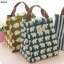 Waterproof Canvas Lunch Bag for Women kids Food Cooler Tote lunch bag Insulation Package Man Portable Pacnic Bag  #A
