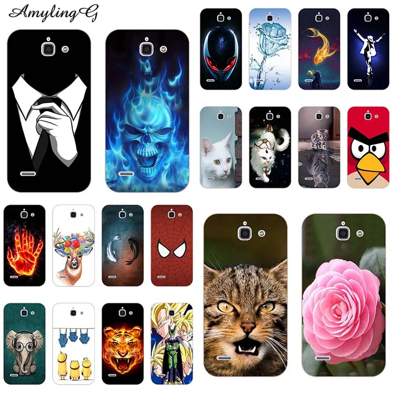 

Soft Silicone Case For Huawei Ascend G730 Cases flowers Cartoon Painted Patterned Cover For Huawei G730 G 730 Phone Case Fundas