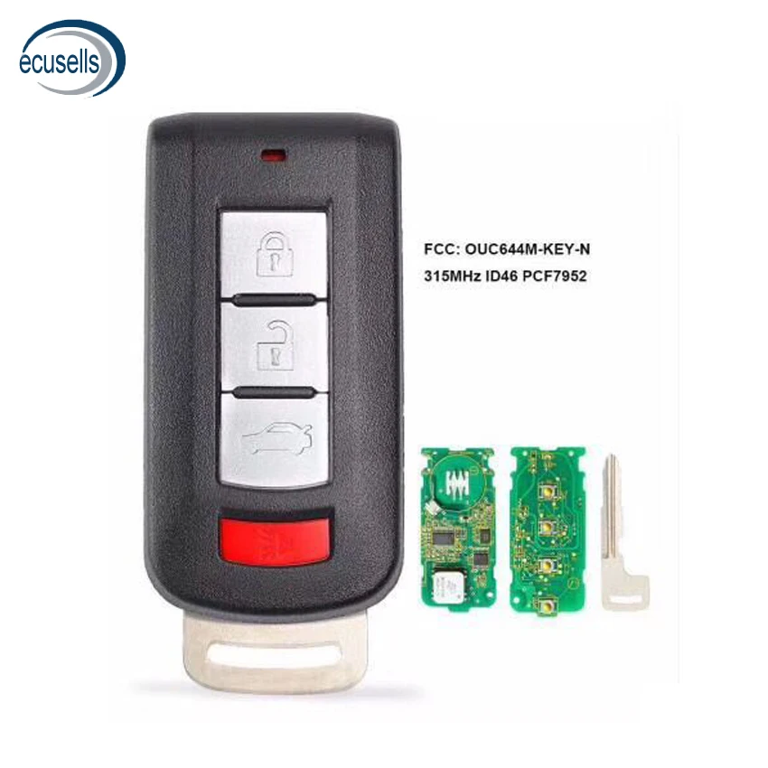 

4BTNS Smart Keyless Go Entry Remote Car Key for Mitsubishi Lancer Outlander Galant 315MHz PCF7952A Chip OUC644M-KEY-N