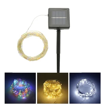 

10M 20M Solar LED String Light Fairy Strip Lamps 100/200leds Outdoor Waterproof Solar Lighting for Wedding Holiday Party Decor