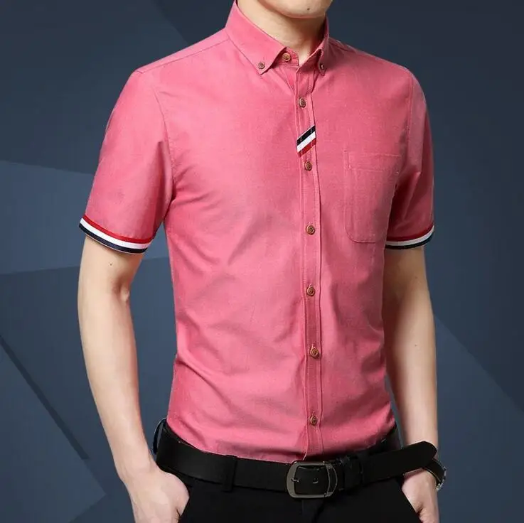 Summer Smart Casual Men's Short Sleeve Shirt Male Thin Breathable Slim ...