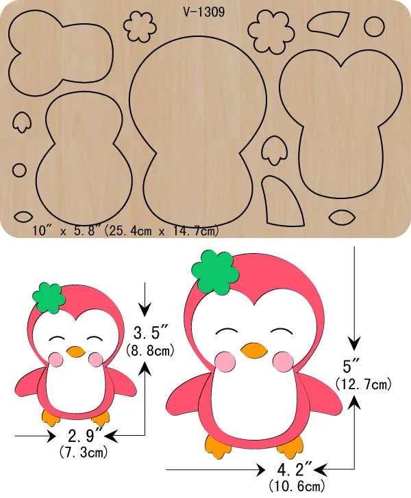

New penguin Wooden die Scrapbooking C-1309 Cutting Dies Multiple sizes
