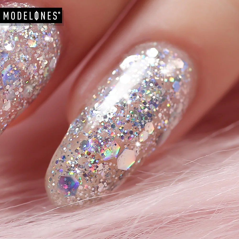 Modelones Platinum УФ гель для ногтей супер Сияющий Блестящий светодиодный лак