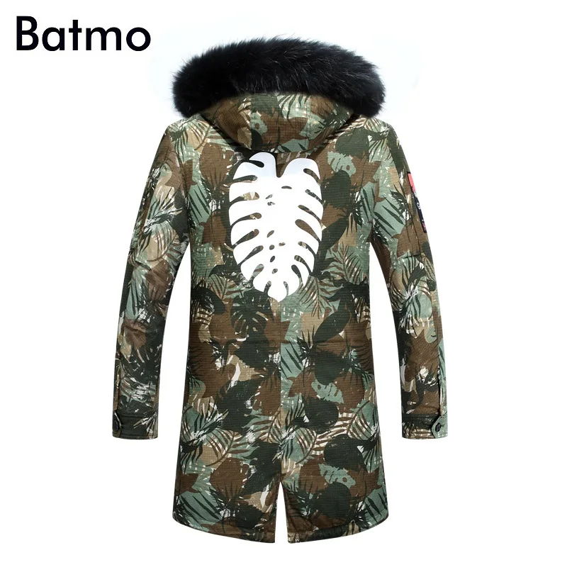 BATMO Новое поступление зимняя высококачественная теплая камуфляжная куртка с капюшоном на сером утином пуху мужская зимняя куртка