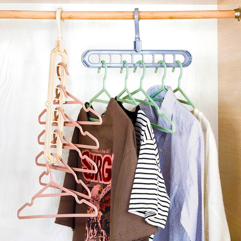 

High Quality Clothes Hangers Multi-port Support Circle Clothes Hanger Clothes Drying Rack Plastic Scarf Hangers Storage Racks