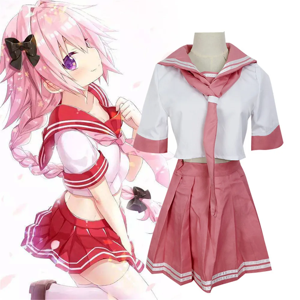 FGO Fate Grand Order Apocrypha Rider Astolfo Asutorufo JK розовая школьная форма костюм моряка топ юбка