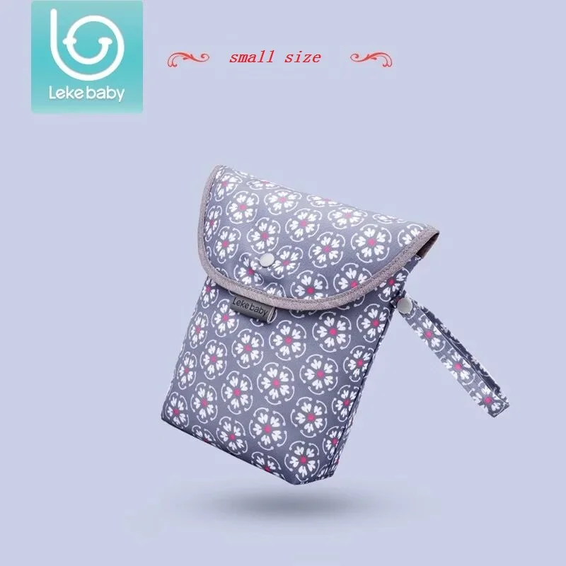 Lekebaby влажная сумка, водонепроницаемая сумка для подгузников для коляски, рюкзак для мамы и дочки, сумки для пеленок, уход за ребенком - Цвет: small white flowers