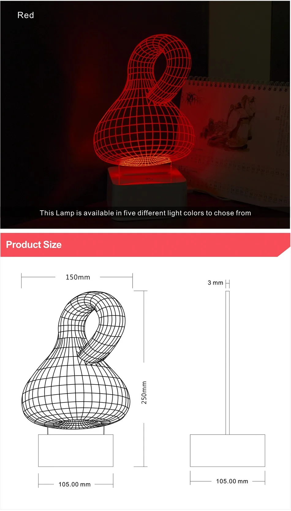 Usb Bottle Light for KLEIN BOTTLE 3D Led Touch Table Lamp as Creative Gifts Night Light Lampara Infantil (5)